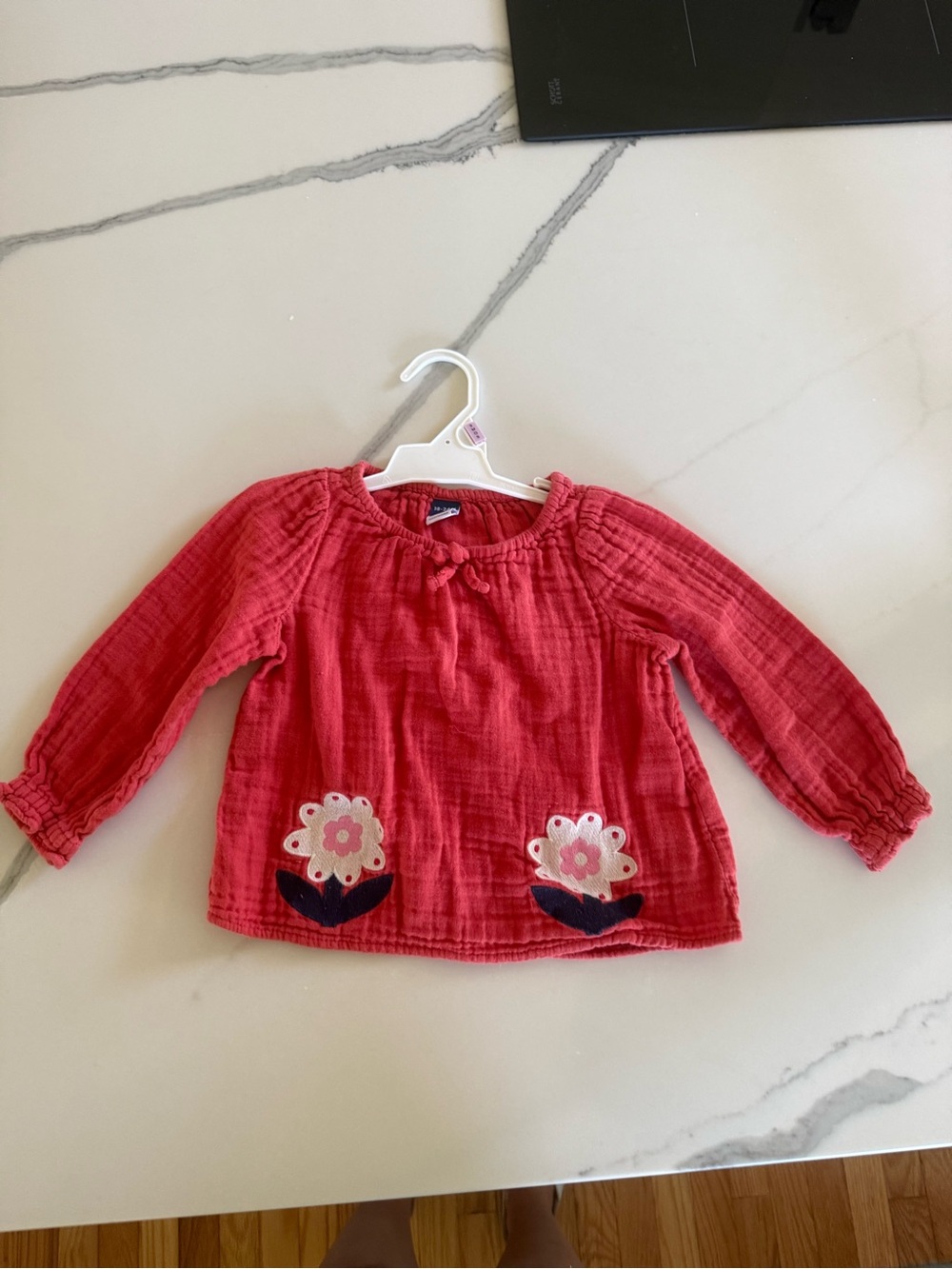 Old Navy Pink Floral Long-Sleeve Girls Top